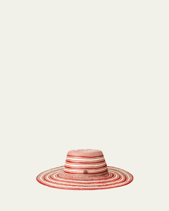 Aude Striped Straw Floppy Hat